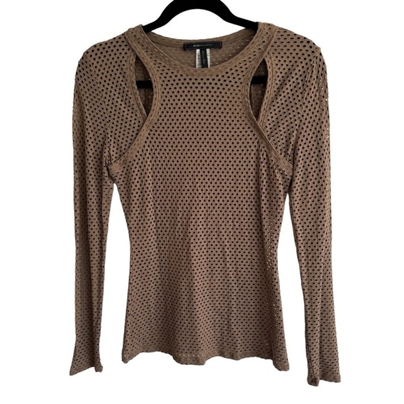 BCBGMAXAZRIA Mesh Cutout Mercy Top, Size S - Picture 3 of 8